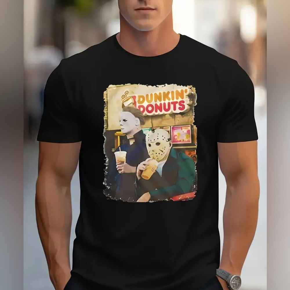 Men’s “Halloween Horror Coffee” Graphic Tee- Size XXL New